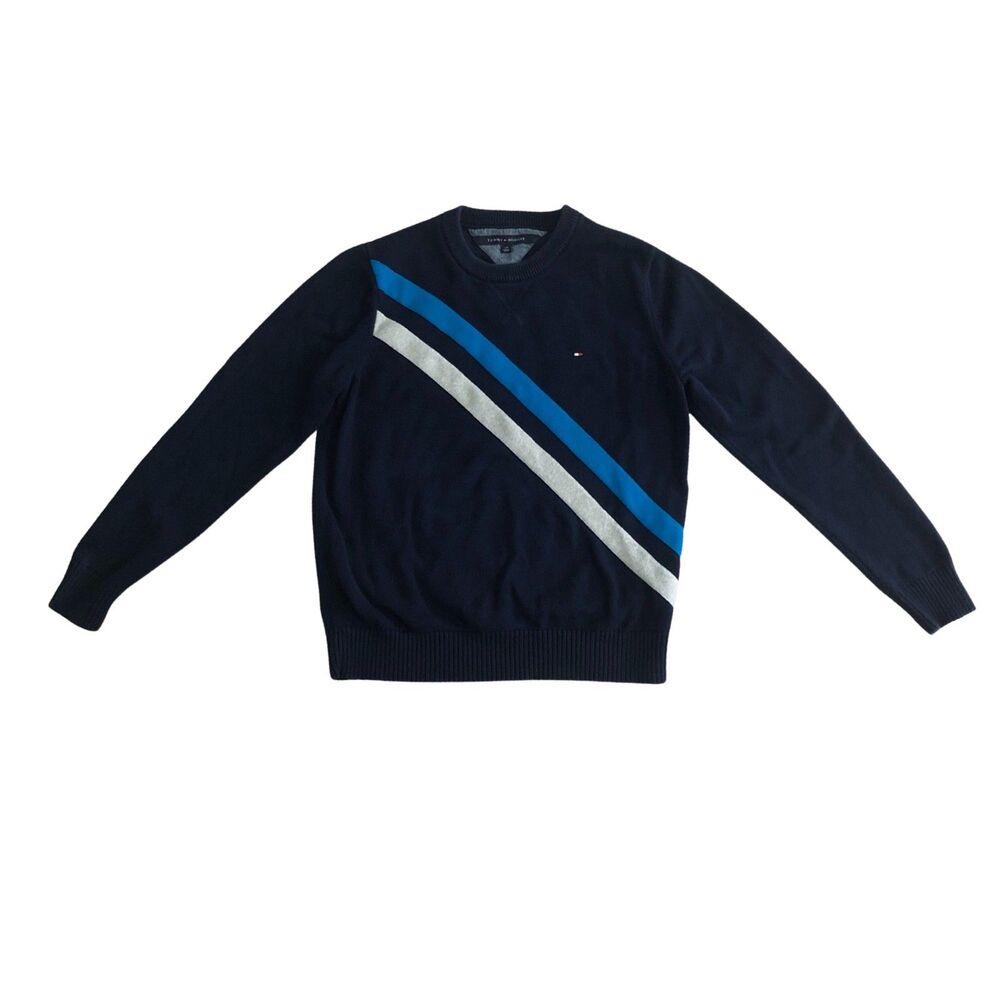 Tommy Hilfiger Sweater Large Crew Neck Pullover Striped